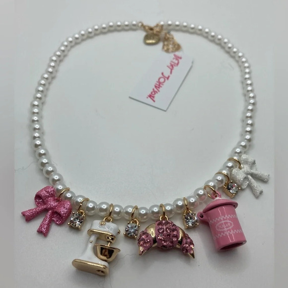 BETSEY JOHNSON SET Baby Cakes Baker’s Delight Charm Necklace & Earrings NEW NWT - Picture 2 of 14